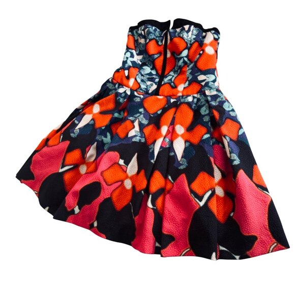 Peter Pilotto Target Strapless Fit & Flare FloralMulticolor Dress Size 4 - Picture 4 of 8